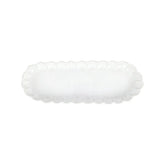 Incanto Stone White Ruffle Oval Tray