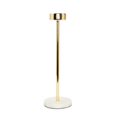 Gold Taper Candle Holder on Marble Base - 14"H