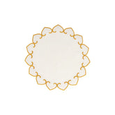 Tessuti White Round Placemats with Gold Stitching - Set of 4