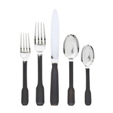 Art Deco Mirrored Accented Black 18/10 Stainless Steel 20 Piece Flatware Set
