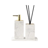 Set of Diffuser and Soap Dispenser White and Gold
