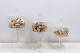 Liscio Ottico - Stemmed Cookie Jar with Ball Knob on Lid - Cracked
