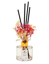 Clear Bottle Diffuser with White and Pink Flowers, "Lily of the Valley"