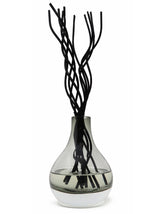 Grey Tinted Diffuser with Black Curved Reeds, "Zen Tea" Scent