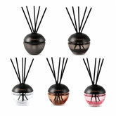 Round Modern Reed Diffuser, Lily of the Valley - Black Cap