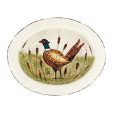 Wildlife Pheasant Small Rimmed Oval Bowl
