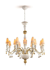 Ivy And Seed 16 Lights Chandelier, Medium Flat Model, Golden Luster (US)