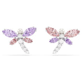 Ariana Grande x Swarovski stud earrings Mixed cuts, Dragonfly, Multicolored, Rhodium plated
