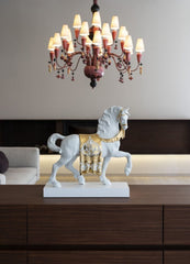 A Regal Steed Horse Sculpture, Golden Luster