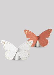 Butterfly Figurine, Golden Luster & White