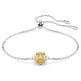 Birthstone bracelet Square cut, November, Yellow, Rhodium plated