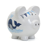 Blue Double Whale Pig Bank