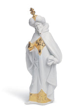 King Balthasar Nativity Figurine, Golden Luster