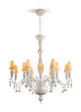 Ivy And Seed 16 Lights Chandelier, Medium Flat Model, White (US)