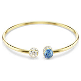 Chroma bangle Mixed cuts, Multicolored, 18K gold plated