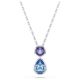 Chroma pendant Mixed cuts, Multicolored, Rhodium plated