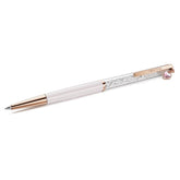 Crystalline ballpoint pen Heart, Pink, Pink lacquered, Rose gold-tone plated