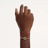 Dextera bangle Round cut, White, Gold-tone plated