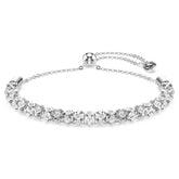 Dextera bracelet Round cut, White, Stainless steel