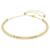 Dextera necklace Round cut, White, 18K gold plated