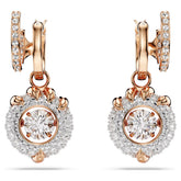 Dragon & Phoenix drop earrings Dragon’s claw, White, Rose gold-tone plated