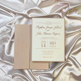 Elegant 2 Layer Calico Glitz Cream Invitation