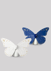 Butterfly Figurine, Golden Luster & Blue