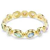Gema bangle Mixed cuts, Multicolored, Gold-tone plated