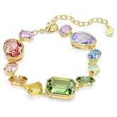 Gema bracelet Mixed cuts, Multicolored, Gold-tone plated