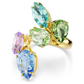 Gema cocktail ring Mixed cuts, Multicolored, Gold-tone plated