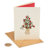 Christmas Tree with Pom Poms Christmas Greeting Card