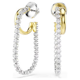 Hyperbola earrings Round cut, White, Mixed metal finish