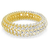 Idyllia bracelet Oval cut, White, Gold-tone plated