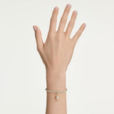 Idyllia charm Mixed cuts, Heart with key, White, Gold-tone plated