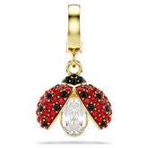 Idyllia charm Mixed cuts, Ladybug, Red, Gold-tone plated