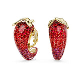 Idyllia clip earrings Red, 18K gold plated