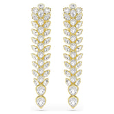 Idyllia drop earrings Mixed cuts, Long, White, Gold-tone plated