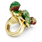 Idyllia motif ring Multicolored, 18K gold plated