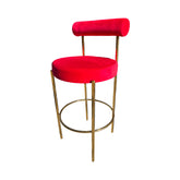 Kaya Barstool - Gold/Red Cushion RENTAL