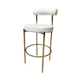Kaya Barstool - Gold/White Cushion RENTAL