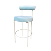 Kaya Barstool - White/Light Blue Cushion RENTAL