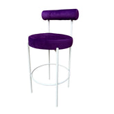 Kaya Barstool - White/Purple Cushion RENTAL