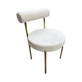 Kaya Dining Chair - Gold/White RENTAL