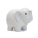 Large Stitched Elephant Bank White