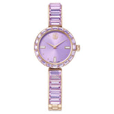 Matrix bangle watch Swiss Made, Crystal bracelet, Purple, Champagne gold-tone finish