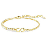 Matrix bracelet Round cut, White, 18K gold plated
