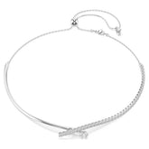 Matrix necklace Round cut, White, Rhodium plated