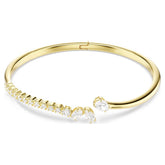 Mesmera bangle Mixed cuts, White, 18K gold plated