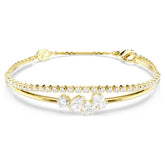Mesmera bracelet Mixed cuts, White, 18K gold plated