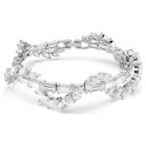 Mesmera bracelet Mixed cuts, White, Rhodium plated
